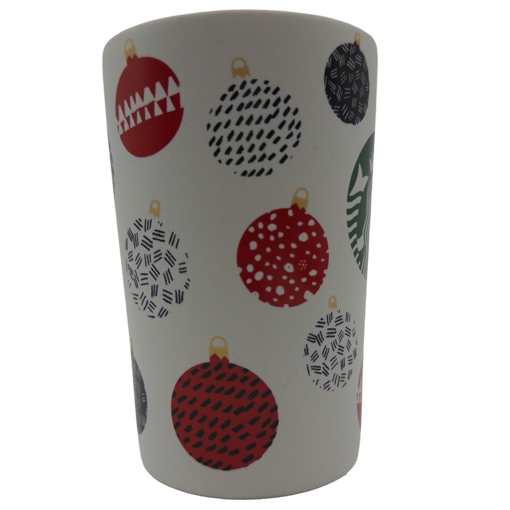 Starbucks Mug 2016 Holiday Christmas Ornament Pattern 12 oz White Ceramic Cup - Picture 2 of 5